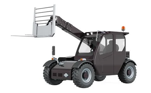 Telescopic handler, 3D rendering Stock Illustration