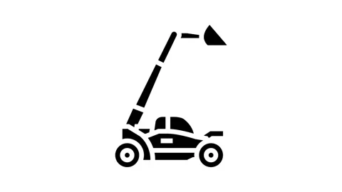 Telescopic handler construction vehicle glyph icon animation Stock Footage 326151948