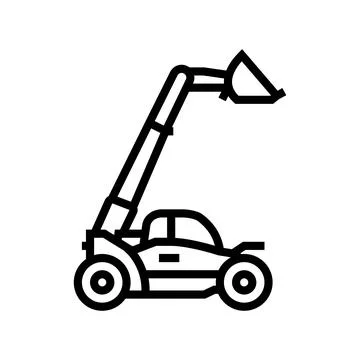Telescopic handler construction vehicle line icon vector illustration Stock Illustration