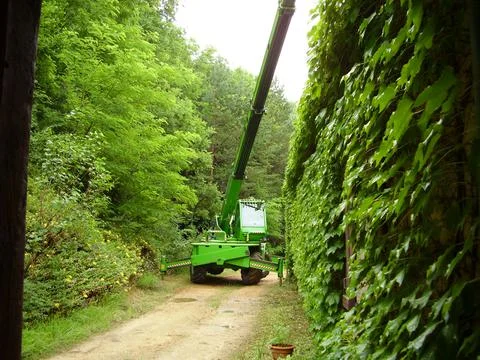 Telescopic handler in operation Foto stock