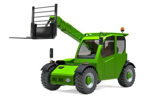 Telescopic handler, telehandler. 3D rendering Stock Illustration
