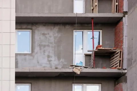 Telescopic rack formwork monolithic slabs in the construction of a multistory Stock Photos