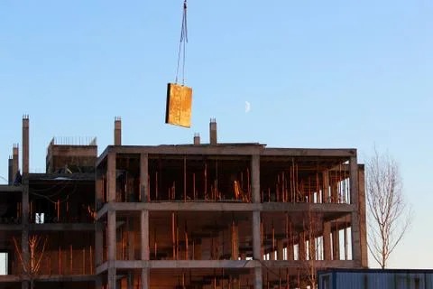 Telescopic rack formwork monolithic slabs in the construction of a multistory Stock Photos