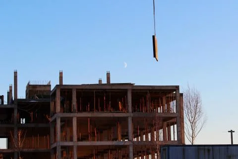 Telescopic rack formwork monolithic slabs in the construction of a multistory Stock Photos