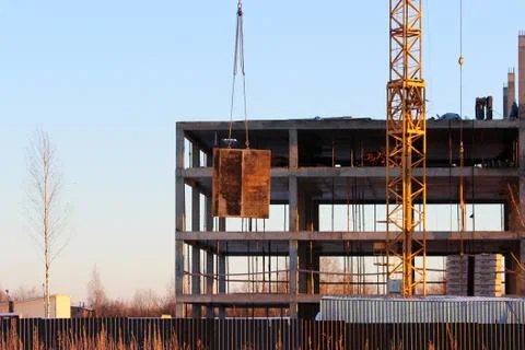 Telescopic rack formwork monolithic slabs in the construction of a multistory Stock Photos
