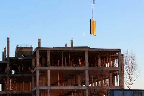 Telescopic rack formwork monolithic slabs in the construction of a multistory Stock Photos
