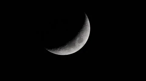 Telescopic view crescent new moon Stock Footage 67353645