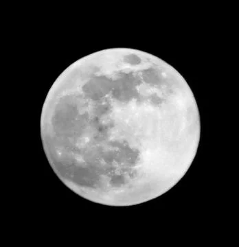Telescopic view of a full moon. Stock Photos