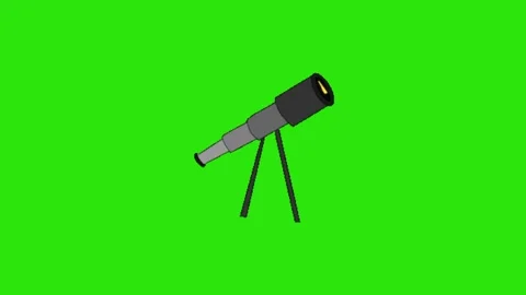 Teleskop animation on green screen background  Stock-Footage 332643430