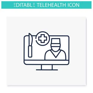 Telesurgery line icon Stock Illustration