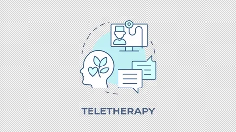 Teletherapy blue concept icon animation Stock Footage 337936670