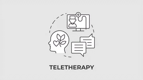 Teletherapy line concept icon animation Stock Footage 337774332