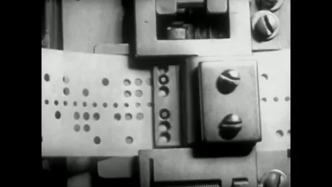 A teletype setter, keyboard composing machine and an automatic operator are Vídeos de archivo 79515740