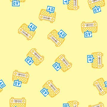 Television advertising vector seamless pattern Stock Illustration