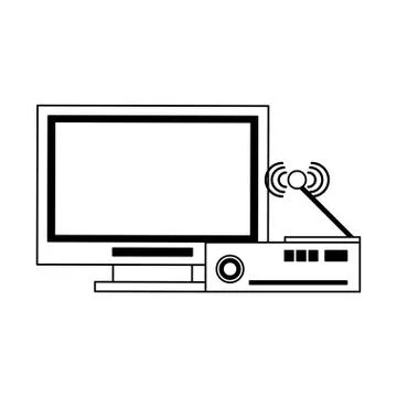 Television and codifier in black and white Ilustración de archivo