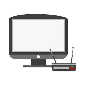 Television and digital decoder 스톡 일러스트