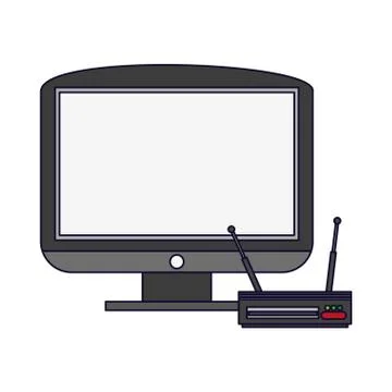 Television and digital decoder 스톡 일러스트
