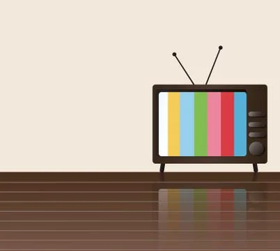 Television and empty space of wall Stock Illustration