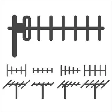 Television antenna icon set Stock Illustration