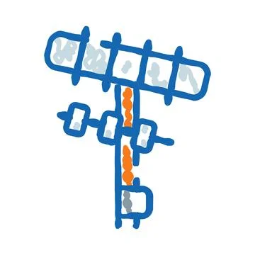 Television antenna receiving broadcasting wireless signal illustration Illustration