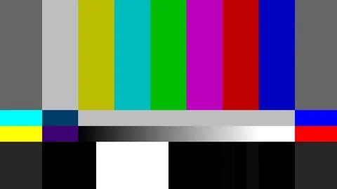 Television bars signal error Stock Footage 82525757