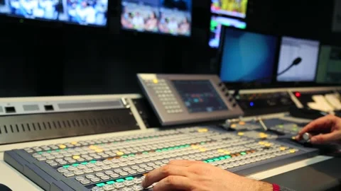 Television Broadcast Control Room Equipment Stock Footage 344911014
