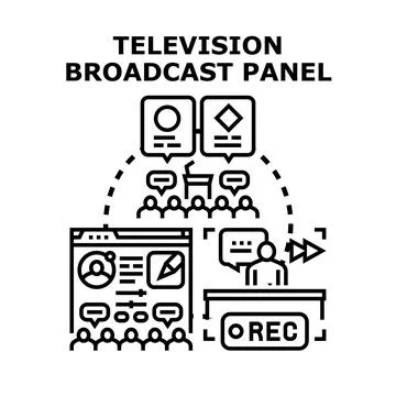 Television broadcast panel event live streaming イラスト素材