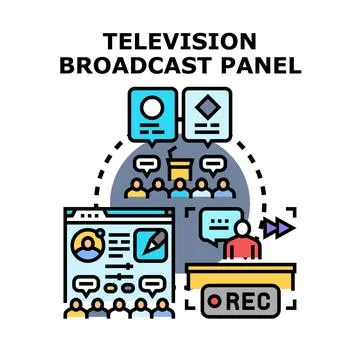 Television broadcast panel event live streaming Ilustração Stock
