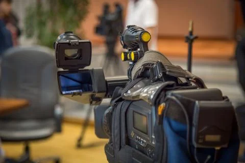 Television camera close-up Stock Photos