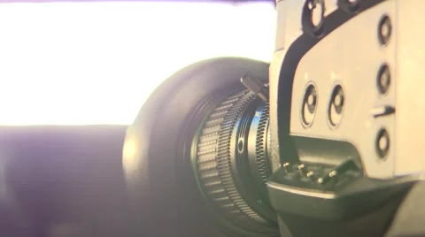 Television Camera in Front of Studio Light Stock Footage 46722693
