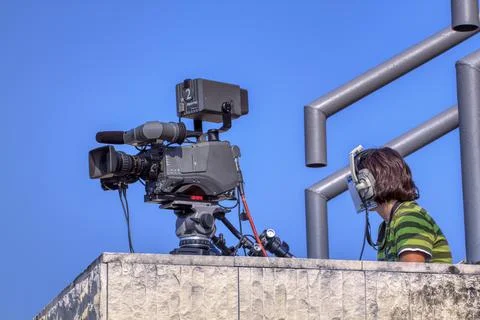 The Television Camera Operator Stock Photos