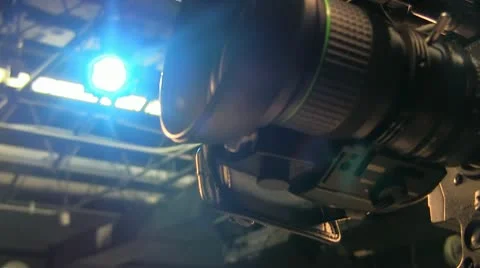 Television Camera in Studio Stock Footage 10712964