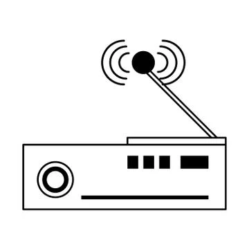Television codifier technology device in black and white Ilustración de archivo