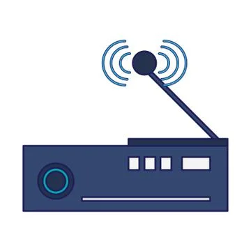 Television codifier technology device blue lines Ilustración de archivo