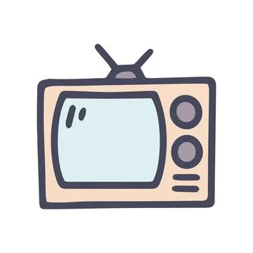 Television color vector doodle simple icon design Illustrazione stock