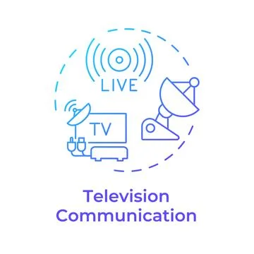 Television communication blue gradient concept icon Stock Illustration