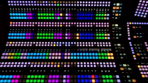 Television Control Panel Studio Connection Surface Light Stock Footage 339973932