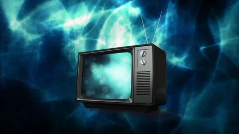 Television with cosmic lights Stock Footage 108520744