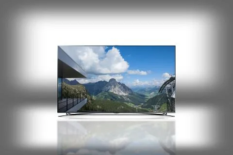 Television esposition in white background Stock Illustration