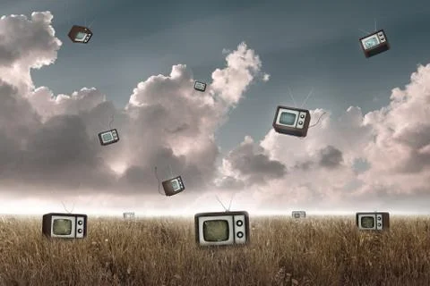 Television falling Stock Illustration