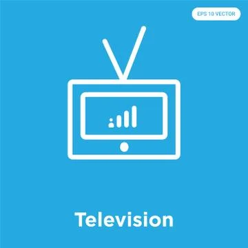 Television icon isolated on blue background Free Stock Illustration