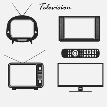 Television icons set Stock Illustration