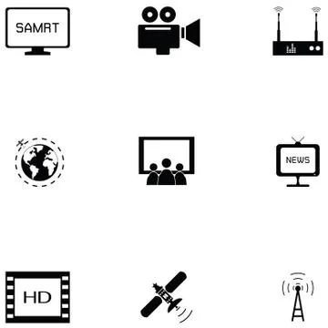Television icons set Stock Illustration
