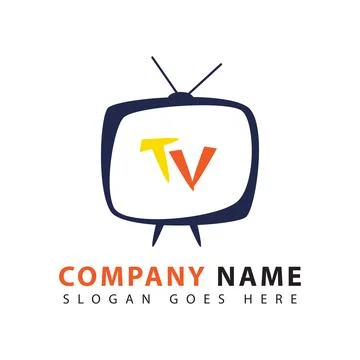 Television logo icon design Stock Illustration
