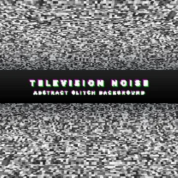 Television noise black perspective background. Illustrazione stock