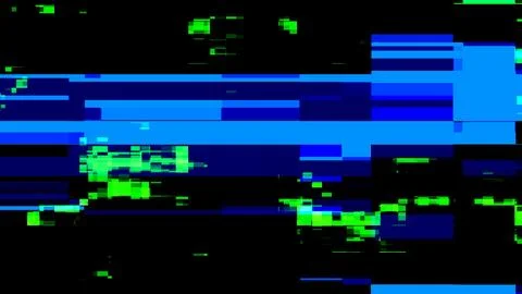 Television noise effect on black backdrop. Retro VHS concept with glitched shape Stock Illustration