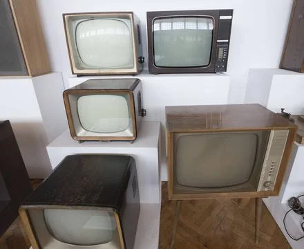 A television or tv set, audiovisual mass medium and news media a televisio... Stock Photos
