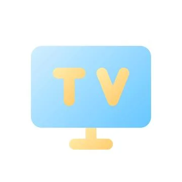 Television pixel perfect flat gradient color ui icon Stockillustratie