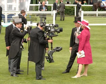 Television Presenter Clare Balding Interviewing at Ascot. Stock Photos
