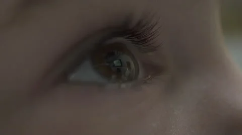 Television Reflected in a Childs Eye (4 of 4) Stock Footage 48702462